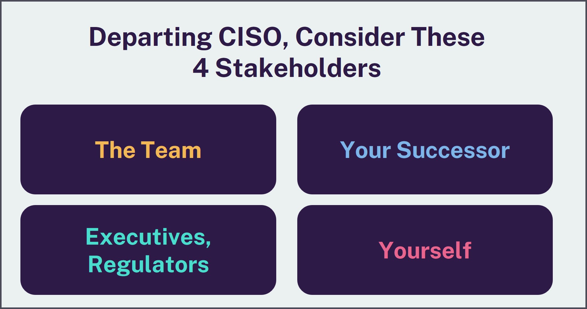 CISO, Leaving Your Role? Do These Things